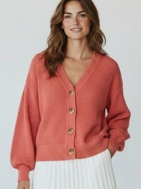 LOFT Coral Cardigan Sweater